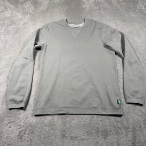 Reigning Champ Waffle Knit Pullover Mens Medium Gray Sweatshirt Long Sleeve